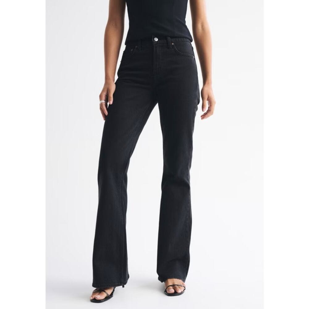 Abercrombie Black High Rise Flare Jeans Stretch Size 29/8